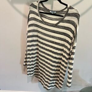 Grey and white striped top